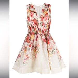 ZIMMERMANN poppy-print V-neck dress size M, AU 2
